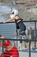 CHARLOTTE MCKINNEY in Tights Workout in Malibu 10/12/2020