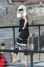 CHARLOTTE MCKINNEY in Tights Workout in Malibu 10/12/2020