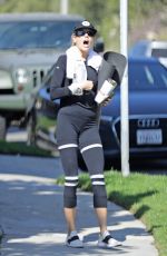 CHARLOTTE MCKINNEY in Tights Workout in Malibu 10/12/2020