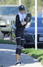 CHARLOTTE MCKINNEY in Tights Workout in Malibu 10/12/2020