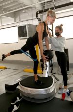 CHARLOTTE MCKINNEY Workout at a Gym in Los Angeles 10/11/2020