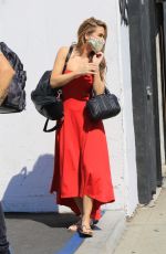 CHRISHELL STAUSE in a Red Dress at DWTS Studio in Los Angeles 10/03/2020