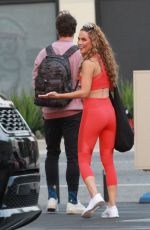 CHRISHELL STAUSE in Tights Leaves DWTS Studio in Los Angeles 10/08/2020