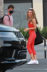 CHRISHELL STAUSE in Tights Leaves DWTS Studio in Los Angeles 10/08/2020