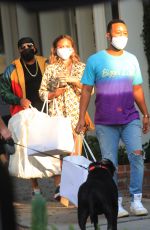 CHRISSY TEIGEN and John Legend Out Shopping on Melrose Place 10/16/2020