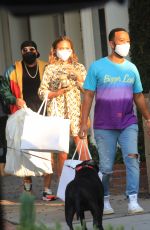 CHRISSY TEIGEN and John Legend Out Shopping on Melrose Place 10/16/2020