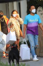 CHRISSY TEIGEN and John Legend Out Shopping on Melrose Place 10/16/2020