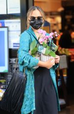 CHRISSY TEIGEN Out Shopping Flowers in West Hollywood 10/19/2020