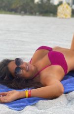 CLAUDIA ROMANI in a Red bikini in South Beach 10/20/2020