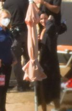 DAKOTA JOHNSON and OLIVIA COLMAN on the Set of a Movie at a Beach in Greece 10/12/2020