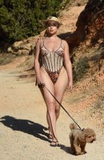 DEMI ROSE in Swimsuit Out with Her Dog in Ibiza 09/24/2020