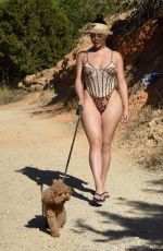 DEMI ROSE in Swimsuit Out with Her Dog in Ibiza 09/24/2020