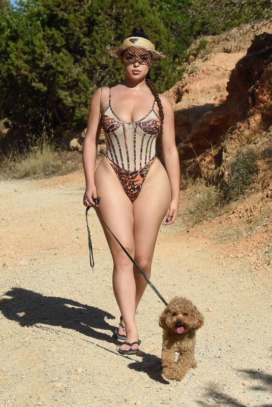 DEMI ROSE in Swimsuit Out with Her Dog in Ibiza 09/24/2020
