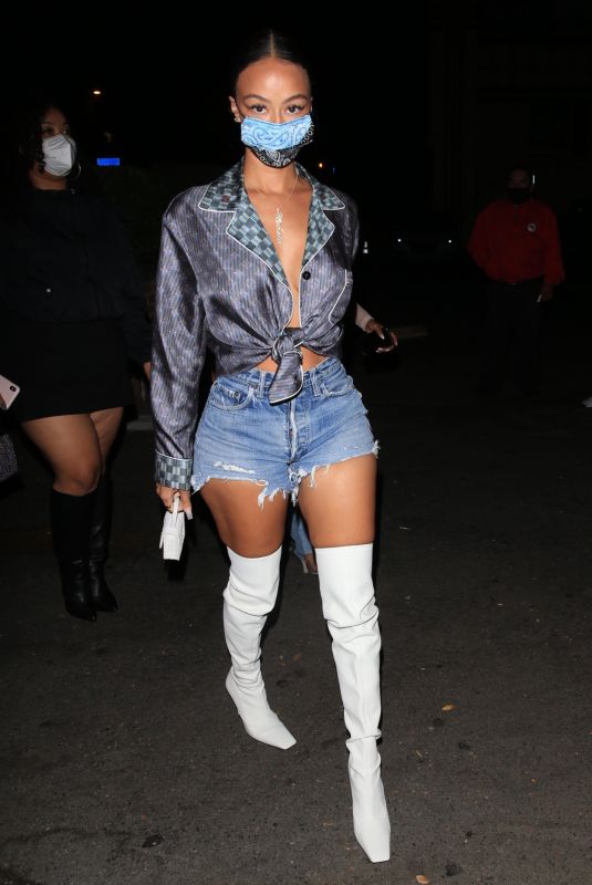 DRAYA MICHELE Arrives at LA Lakers Championship Party in West Hollywood 10/20/2020