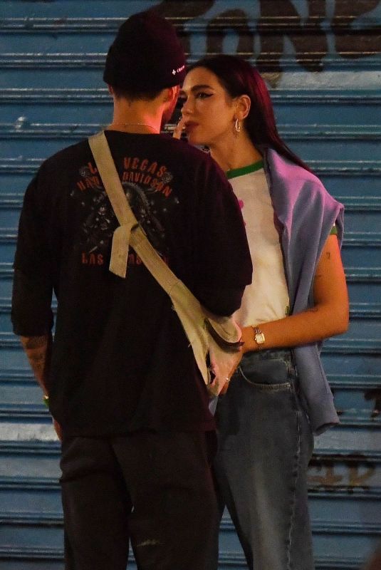 DUA LIPA and Anwar Hadid  Out Kissing in New York 09/30/2020