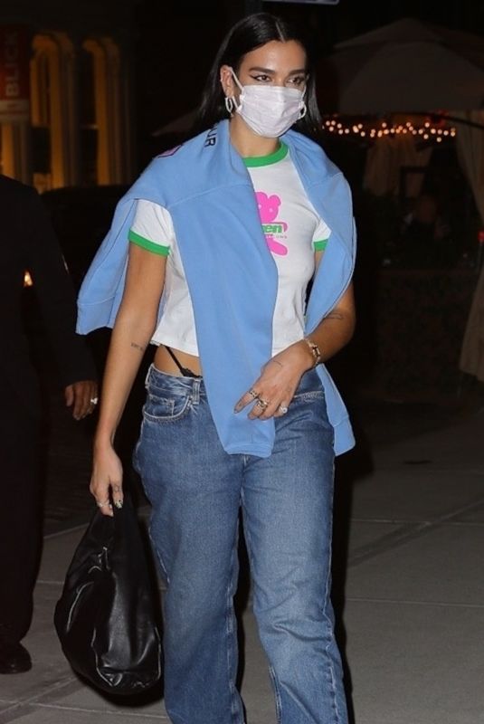 DUA LIPA Arrives at Gigi Hadid