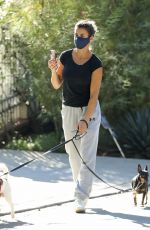 ELISABETTA CANALIS Out with Her Dogs in West Hollywood 10/14/2020