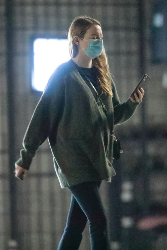 EMMA STONE Heading to a Meeting in Santa Monica 10/20/2020