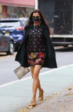 FAMKE JANSSEN in a Floral Mini Dress Out in New York 10/22/2020