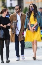 FAMKE JANSSEN in a Yellow Dress Out Friends New York 10/15/2020