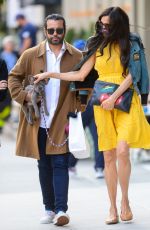 FAMKE JANSSEN in a Yellow Dress Out Friends New York 10/15/2020