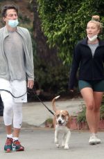 FLORENCE PUGH and Zach Braff Out with Their Dog in Los Angeles 10/23/2020