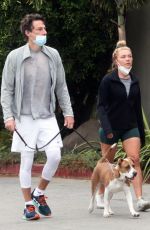FLORENCE PUGH and Zach Braff Out with Their Dog in Los Angeles 10/23/2020