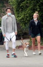 FLORENCE PUGH and Zach Braff Out with Their Dog in Los Angeles 10/23/2020