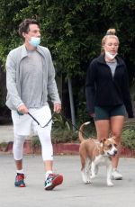 FLORENCE PUGH and Zach Braff Out with Their Dog in Los Angeles 10/23/2020