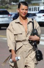GEORGIA FOWLER in a Beige Jumpsuit Out in Bondi 10/09/2020