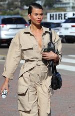 GEORGIA FOWLER in a Beige Jumpsuit Out in Bondi 10/09/2020