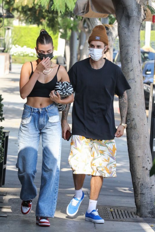 HAILEY and Justin BIEBER at Il Pastaio in Beverly Hills 10/06/2020