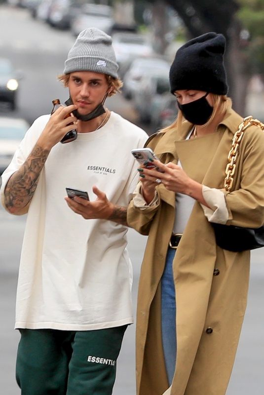 HAILEY and Justin BIEBER Out and About in Brentwood 10/22/2020