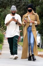 HAILEY and Justin BIEBER Out and About in Brentwood 10/22/2020