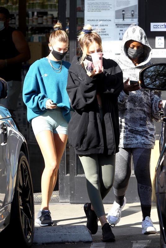 HAILEY BIEBER and JUSTINE SKYE Heading to a Gym in West Hollywood 10/14/2020