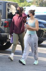 HAILEY BIEBER and JUSTINE SKYE Heading to Yoga Class in West Hollywood 10/07/2020