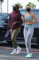 HAILEY BIEBER and JUSTINE SKYE Heading to Yoga Class in West Hollywood 10/07/2020