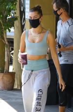 HAILEY BIEBER and JUSTINE SKYE Heading to Yoga Class in West Hollywood 10/07/2020