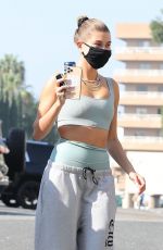 HAILEY BIEBER and JUSTINE SKYE Heading to Yoga Class in West Hollywood 10/07/2020