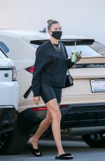 HAILEY BIEBER Arrives at a Nail Salon in Beverly Hills 10/12/2020