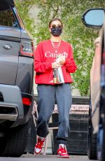 HAILEY BIEBER Arrives at a Salon in West Hollywood 10/01/2020