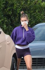 HAILEY BIEBER in a Purple Nike Gym Outfit Out in Beverly Hills 10/06/2020