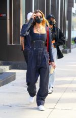 HAILEY BIEBER in Double Denim Leaves Her Apartment in New York 10/15/2020