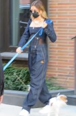 HAILEY BIEBER in Double Denim Leaves Her Apartment in New York 10/15/2020