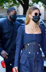 HAILEY BIEBER in Double Denim Leaves Her Apartment in New York 10/15/2020