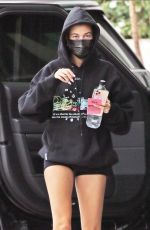 HAILEY BIEBER in Shorts Out in Los Angeles 10/09/2020