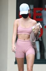 HAILEY BIEBER in Tights Out and About in West Hollywood 10/21/2020