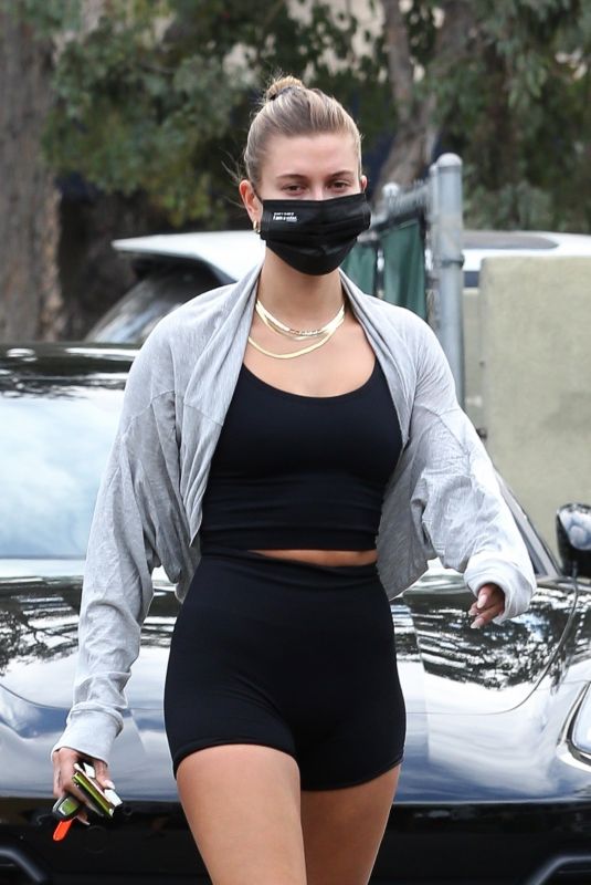 HAILEY BIEBER Leaves a Gym in West Hollywood 10/05/2020