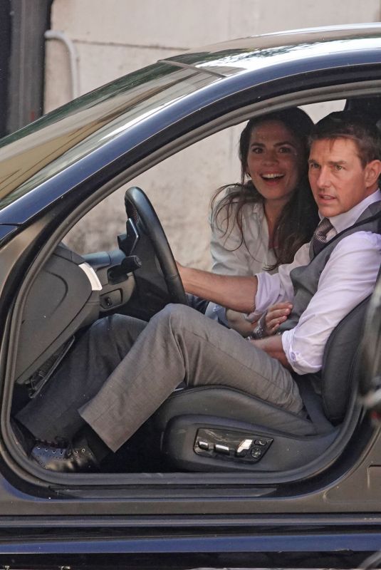 HAYLEY ATWELL and Tom Cruise on the Set of Mission Impossible 7 in Rome 10/06/2020 