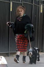 HELENA BONHAM CARTER and Rye Dag Holmboen Out with Their Dogs in London 10/07/2020